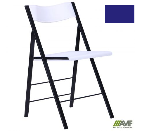 Стілець офісний розкладний AMF Ібіца чорний пластик синій (288131)